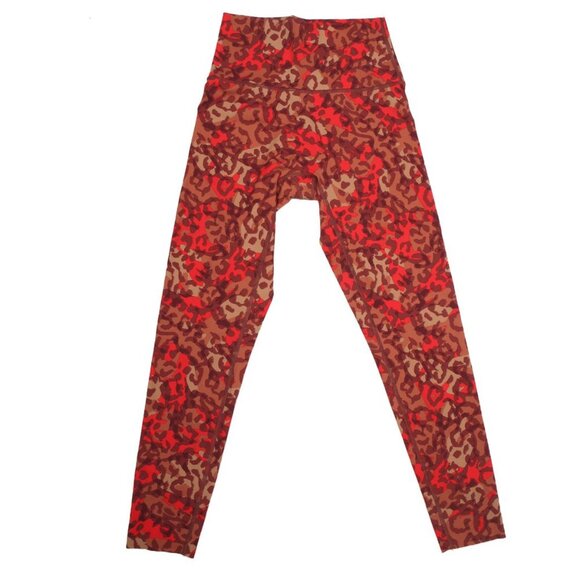 Aerie Offline High Waisted Leopard Crop Leggings Animal Print Red Brown Gym - Picture 3 of 11
